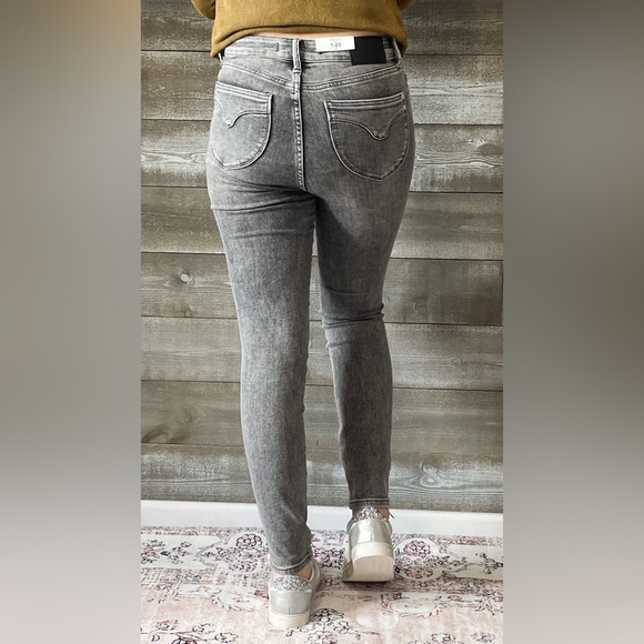 judy blue gray mid rise tummy control top skinny jeans shield pockets JB88862 - Picture 15 of 16
